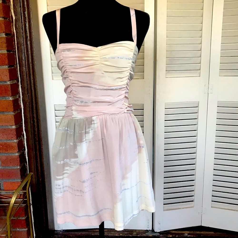 Myne dress mini silk summer pink white grey